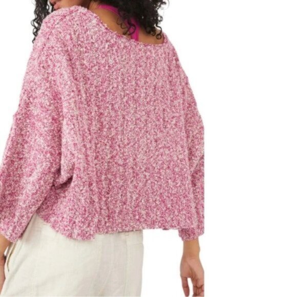 Free People Good Day Pullover Sweater Pink - Picture 9 of 9